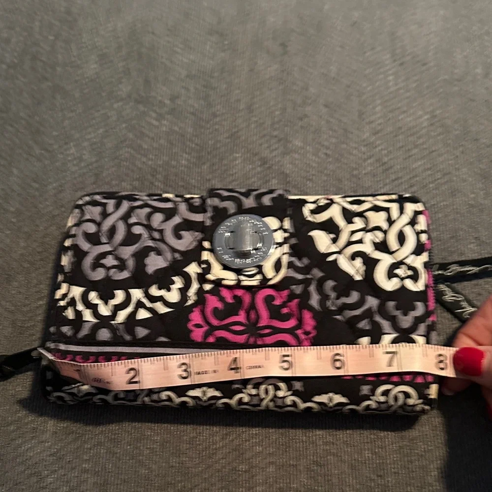 Vera Bradley Black and Pink Patterned Wallet - Picture 8 of 9